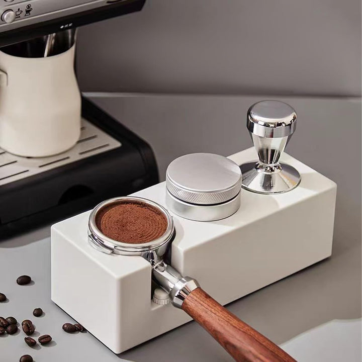 Kaffeestampfer 49 mm Espresso-Stampfer Durchmesser Edelstahl Barista Espresso Bohnenpresse Silber