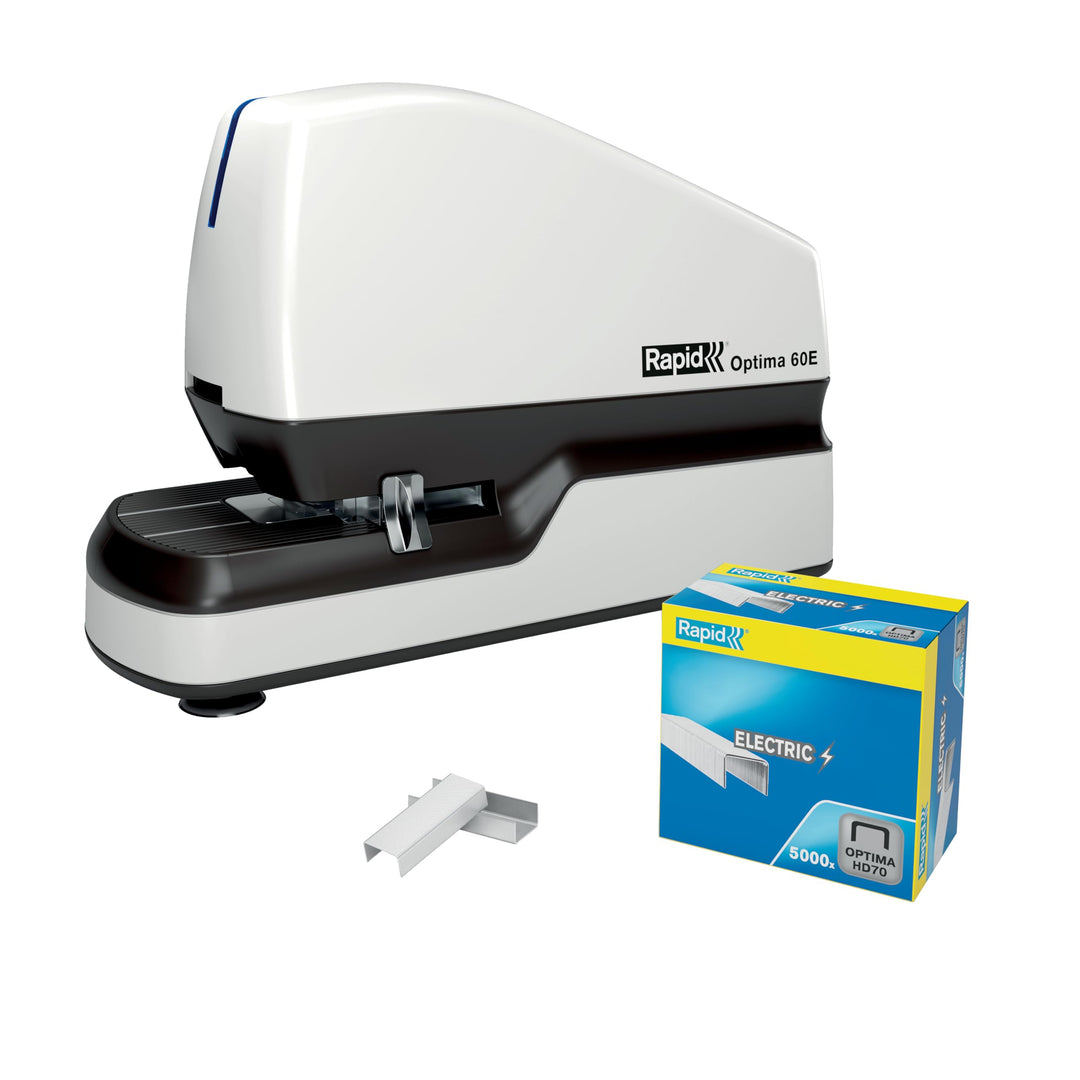 Rexel Optima 70 Elektro-Heftgerät (mit LED Anzeige) silber/schwarz 70 Blatt Optima 70 Single, 70 Bla