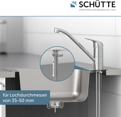 SCHÜTTE MB35210 LUCA abnehmbarer Wasserhahn für die Küche, Spültischarmatur Mischbatterie Unterfenst