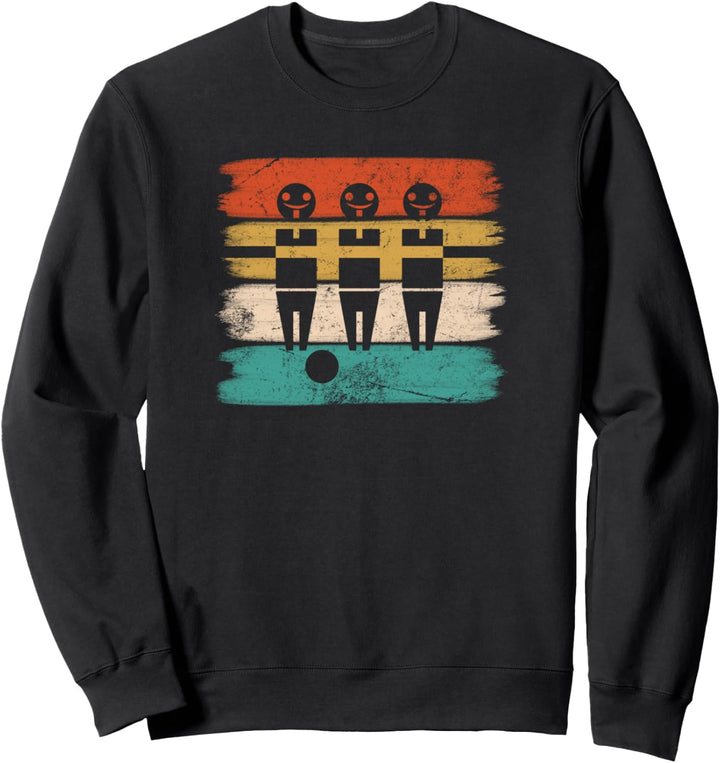 Streifen Vintage Retro Design Tischfussball Sweatshirt