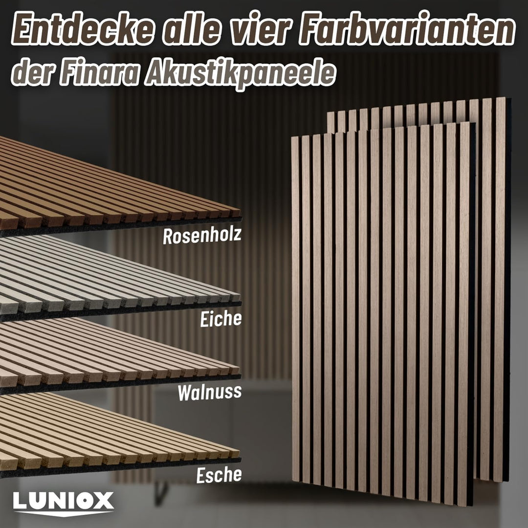 4X Akustikpaneele Walnuss 119x59,5x2,1cm, Wandpaneele, Schallabsorber, Wandverkleidung, Schallschutz
