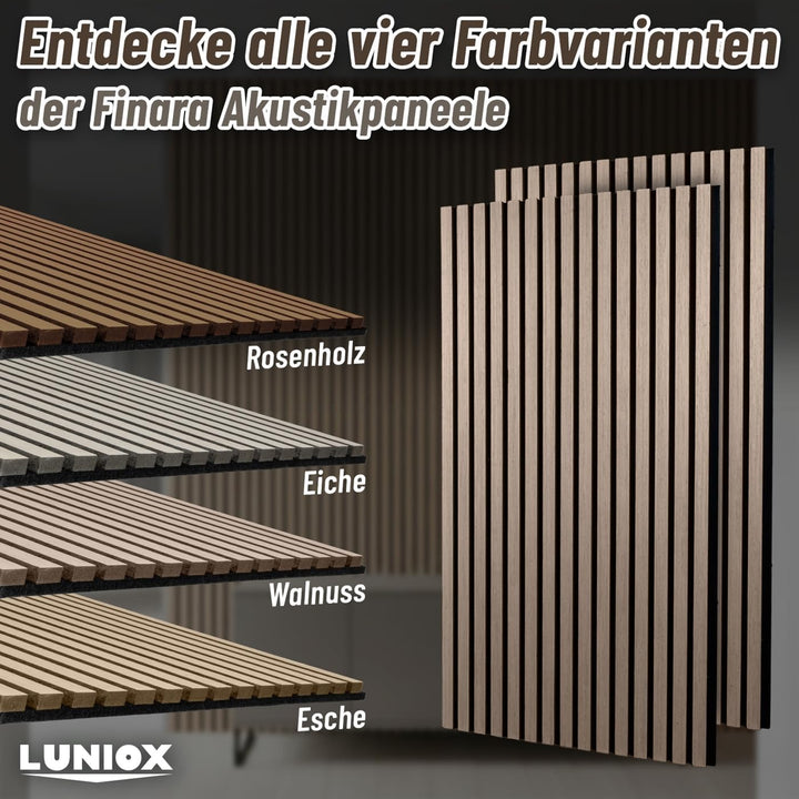 4X Akustikpaneele Walnuss 119x59,5x2,1cm, Wandpaneele, Schallabsorber, Wandverkleidung, Schallschutz