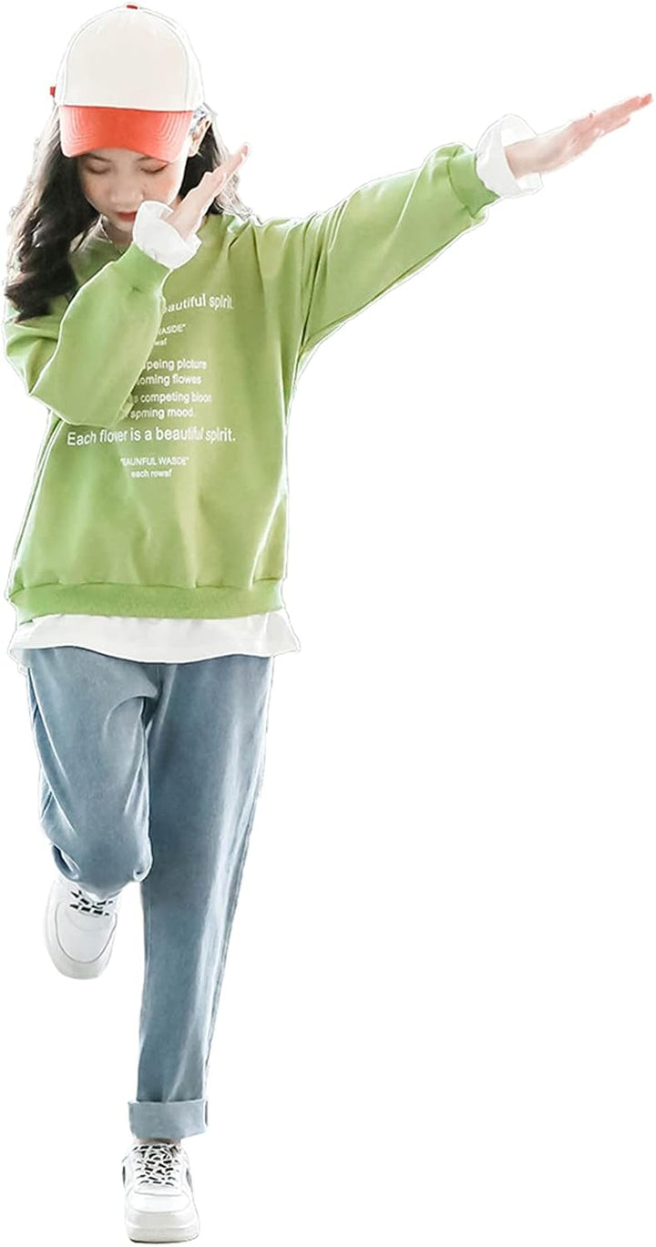 Mädchen Trainingsanzug Gestreift Pullover Sweatshirt Jogging Hose Bekleidungsset for 3-14 Jahre 7-8