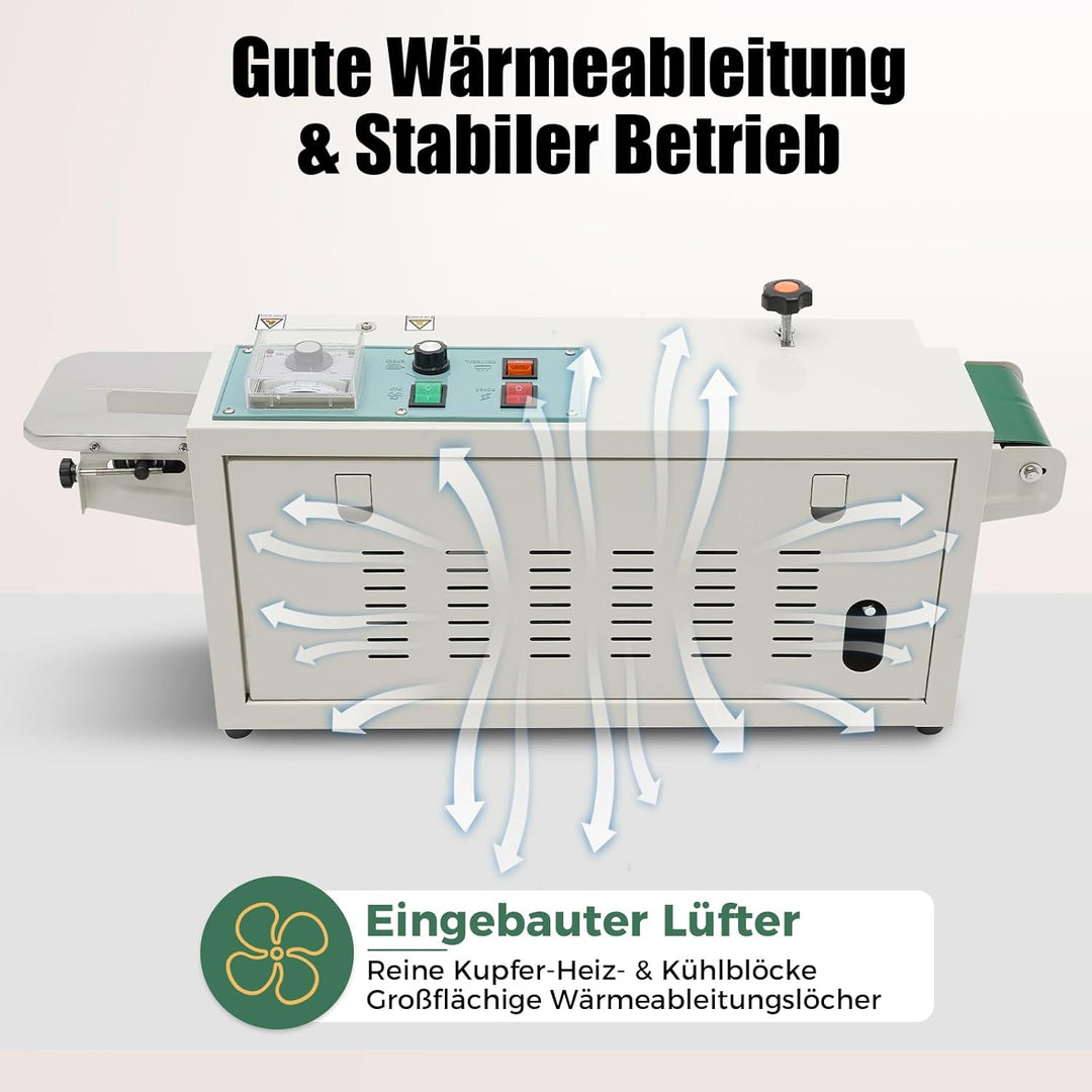 500W 220V Automatische Versiegelungsmaschine Durchlaufsiegelgerät Folienschweissgeräte für Plastikbe