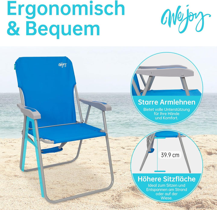 #WEJOY Klappstuhl Leicht Tragbar Campingstuhl Faltbar Stark Stabil Langlebig für Garten Balkon und F