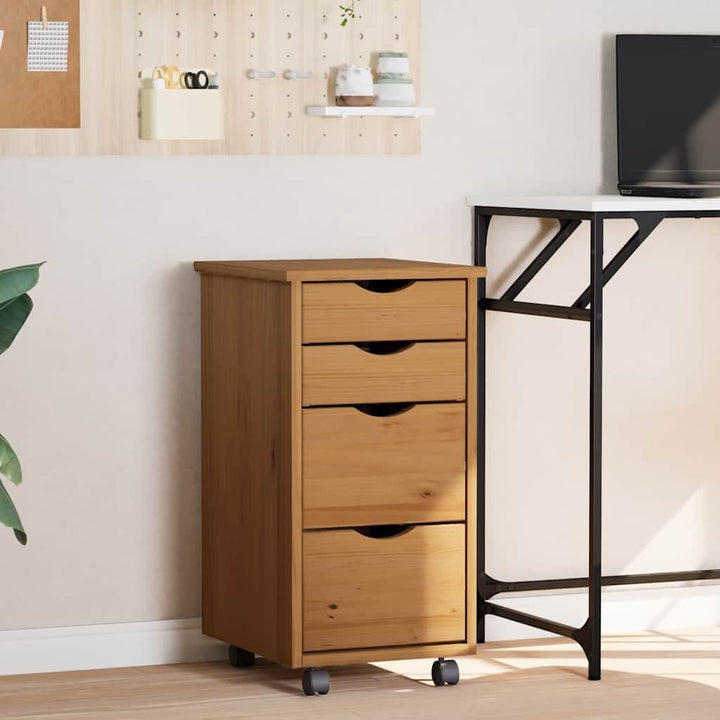 vidaXL Rollschrank, Rollcontainer mit 4 Schubladen, Kommode Schubladenschrank mit Rollen, Büroschran