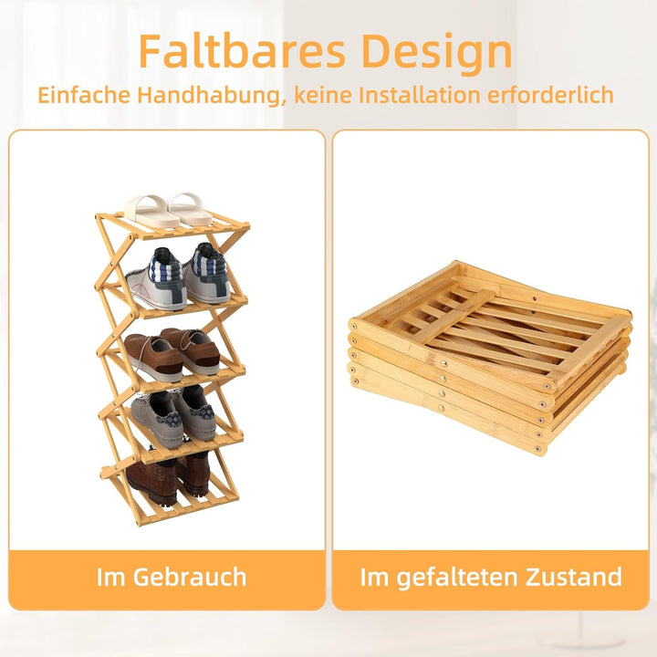 LANTUS Schmales Schuhregal, tragbar, zusammenklappbar, ohne Installation, freistehendes Schuhregal f