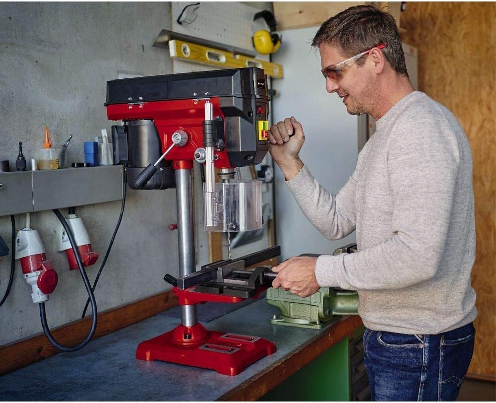 Einhell Säulenbohrmaschine TE-BD 550 E (550 Watt, stufen-/werkzeuglose Drehzahlregulierung, LCD Anze