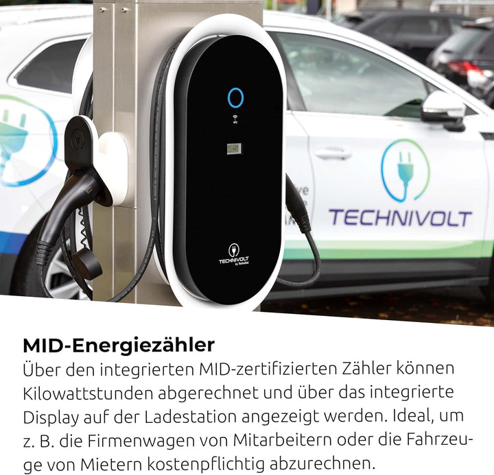 TechniSat TECHNIVOLT 2200 Smart-22kW Ladestation/Wallbox für E-Autos mit integrierter Ladesteckdose