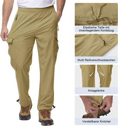 YSENTO Herren Wanderhose Outdoorhose Trekkinghose Sommer Leichte Atmungsaktiv Schnell Trockend Funkt