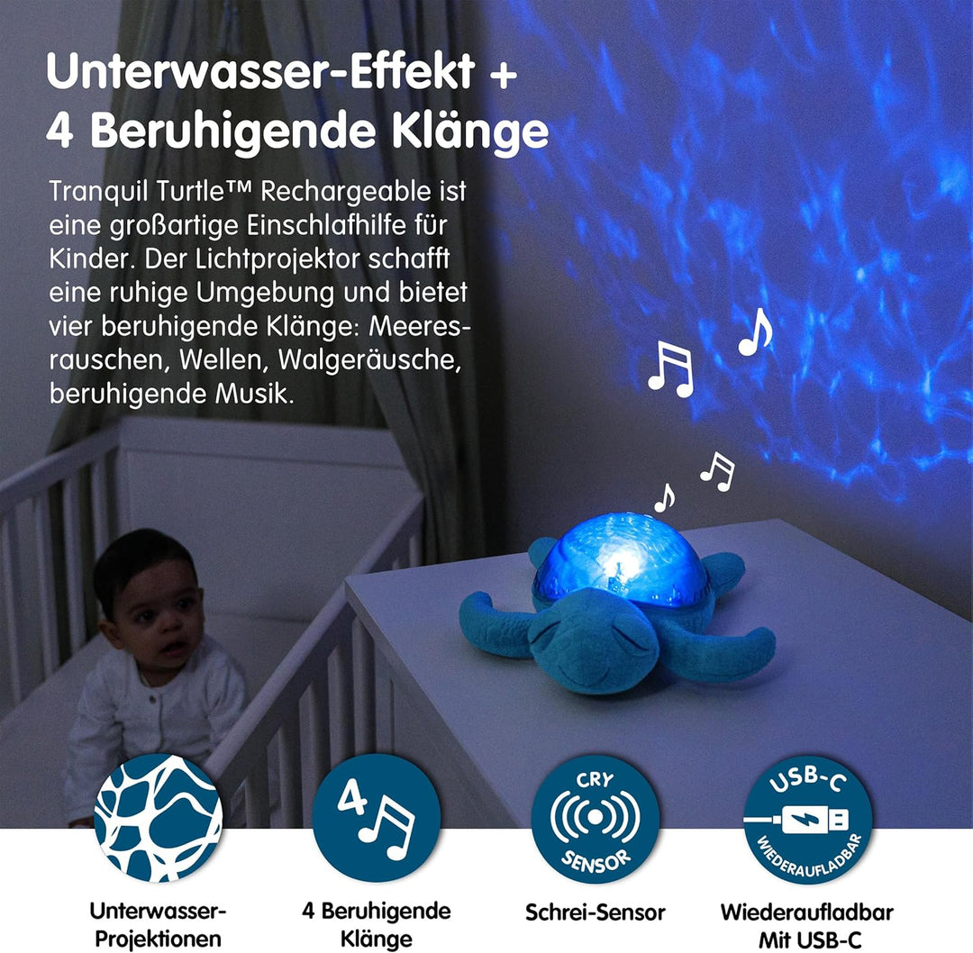 Cloud b | Nachtlicht mit Musik | Unterwasserprojektionen | 4 beruhigende Geräusche | Helligkeit eins