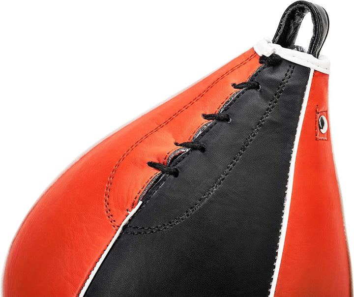 Profi PU Boxbirne medium schwarz/rot - PU Speedball im 6 Elementen Design
