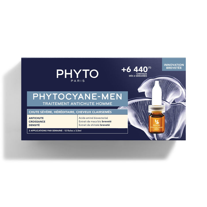 Phyto Phytocyane Anti-Fall-Behandlung in Ampullen, ideal für schwere Haarausfall, 12 Ampullen à 3,5