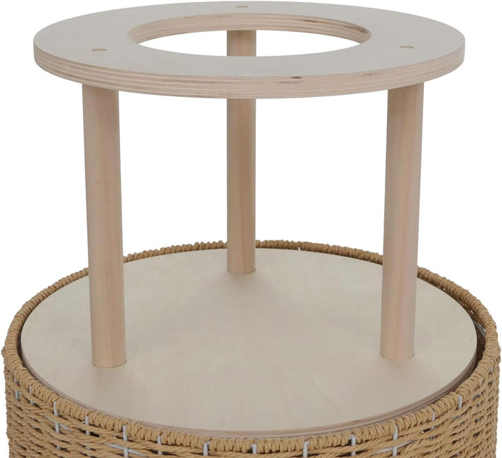 Mendler Katzenbett HWC-Q59 - Natur, Kissen beige | Katzenhöhle mit Kletterbereich, Plattform, Katzen