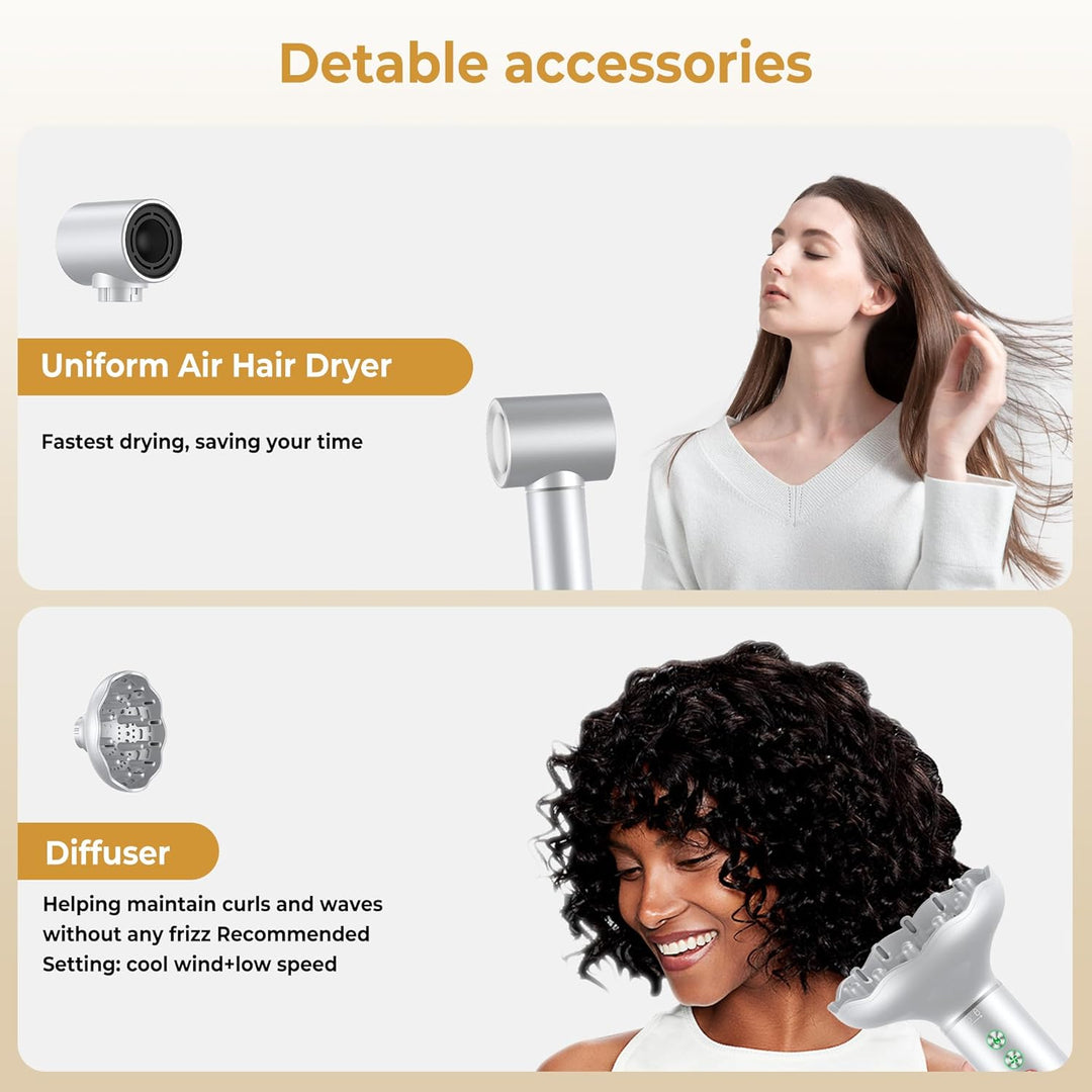Hair Styler Set 7 in 1, OKWRAP Airstyler With 110000 U/Min Hochtouriger Motor Haartrockner Warmluftb