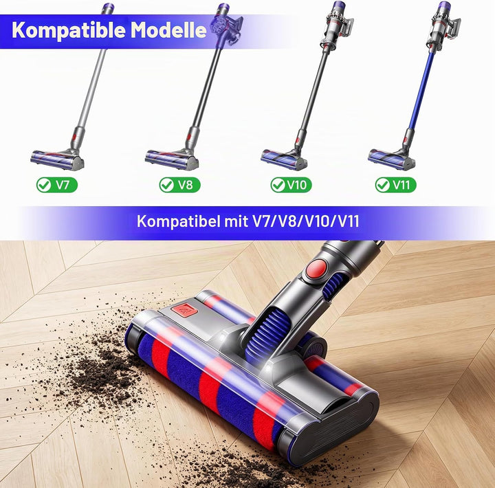 Weiche Walzenbürste Kompatibel mit den Staubsaugern Dyson V7, V8, V10, V11 Ersatzteile mit Frontbele