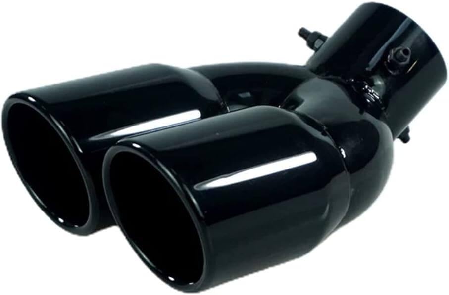 URFEDA 63mm Auspuffblende Doppelrohr Auto Universell Auspuff Schalldämpfer Endrohr Edelstahl Auspuff