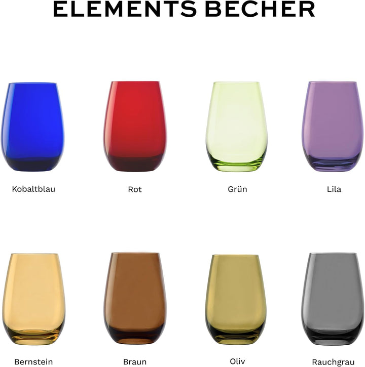 Stölzle Lausitz Gläser ELEMENTS 465 ml Kobalt-Blau I Trinkgläser 6er Set I Gläser-Set spülmaschinenf