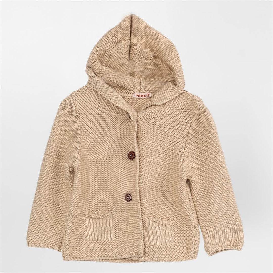 Minora Baby/Kind Strickjacke mit Kapuzenpullover für Jungen und Mädchen - Hoodie Sweatshirt - Unisex