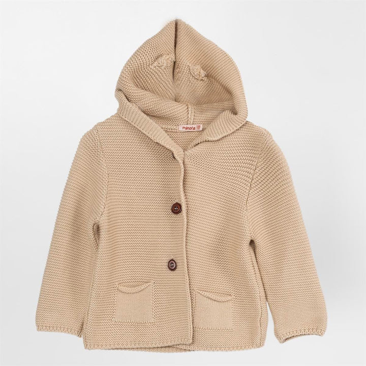 Minora Baby/Kind Strickjacke mit Kapuzenpullover für Jungen und Mädchen - Hoodie Sweatshirt - Unisex