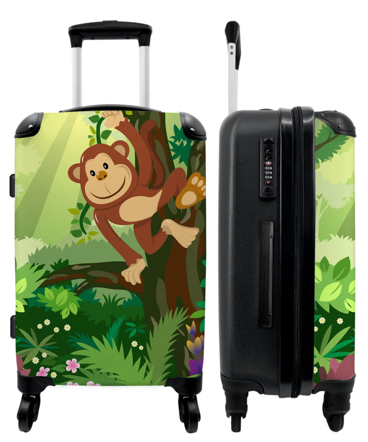 NoBoringSuitcases.com® Koffer gross Trolley Rollkoffer Reisekoffer mit 4 Rollen Fotokoffer - AFFE -