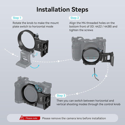 SMALLRIG Rotatable Collar Mount Plate für Sony A7CII / A7CR-Kamera, muss mit 4422/4438 verwendet Wer