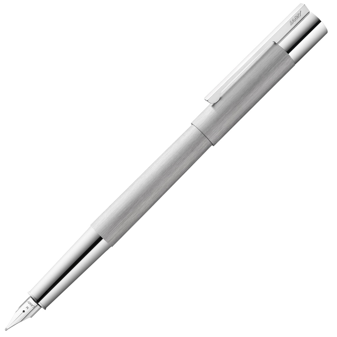 LAMY scala Füllhalter 051 - Füller aus strichmattiertem Edelstahl in der Farbe Silber mit Griffstück