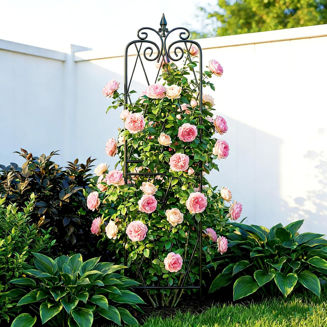 2 Pack 71" H x15 W Trellis,Black Garden Trellis for Climbing Plants Outdoor Metal Frame Sturdy Trell