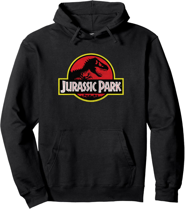 Jurassic Park Distressed Vintage Logo Pullover Hoodie