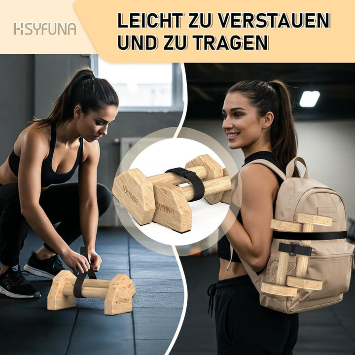 Liegestützgriffe Holz, Parallettes, rutschfeste Griffe Liegestütze, Push Up Stand Bars, Liegestützgr