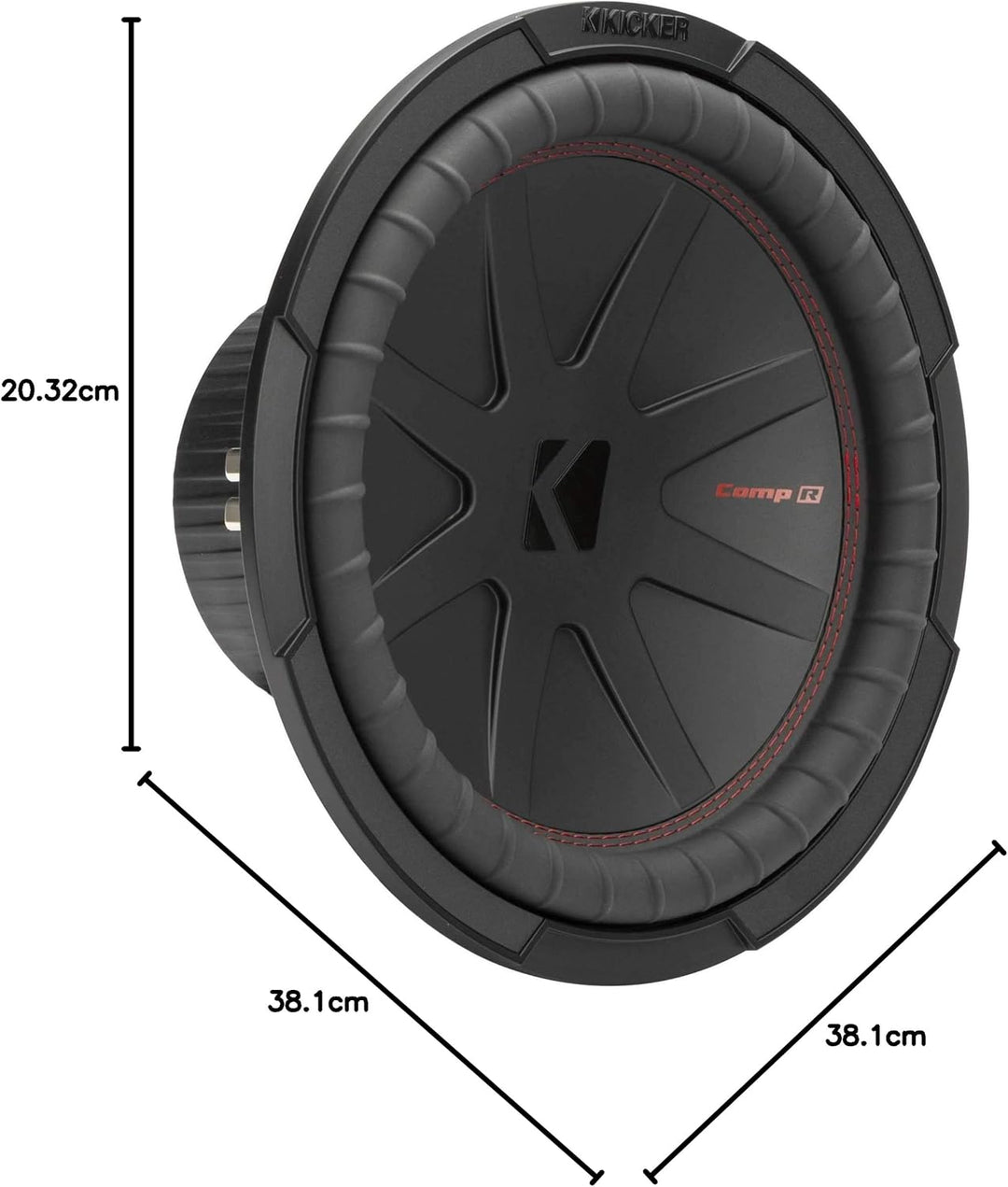 KICKER CompR122 (CWR122-48) - 30 cm Passiv Subwoofer mit 1000 Watt (RMS: 500 Watt) Dual 2 Ohm, Dual