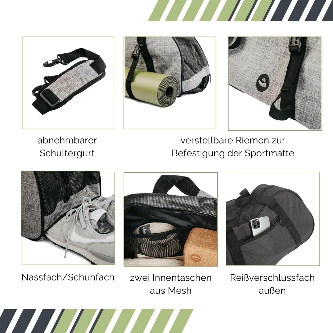Bodhi Sporttasche | Ideal zum Yoga &amp; als Weekender | Gym &amp; Fitness Tasche | Reisetasche | Unisex | i