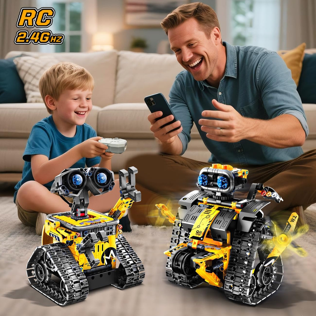 Technik Roboter für Kinder Bausatz - 5-in-1 mit Fernbedienung und App Steuerung | 520 Stück RC Wall