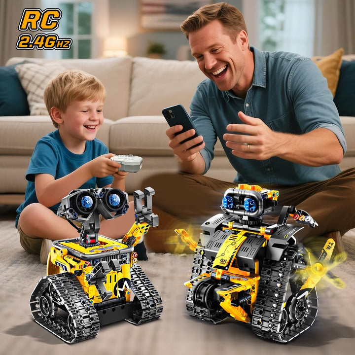 Technik Roboter für Kinder Bausatz - 5-in-1 mit Fernbedienung und App Steuerung | 520 Stück RC Wall