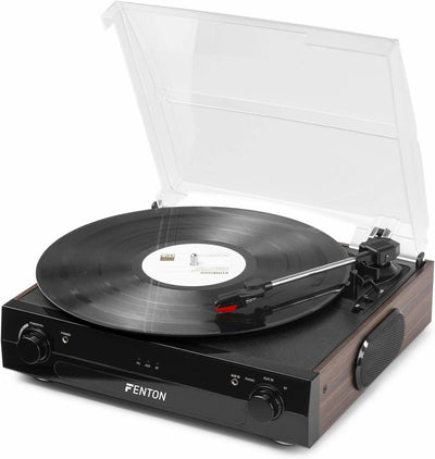 Fenton RP102B Plattenspieler Bluetooth, mit eingebauten Lautsprechern, Schallplattenspieler, Vinyl P