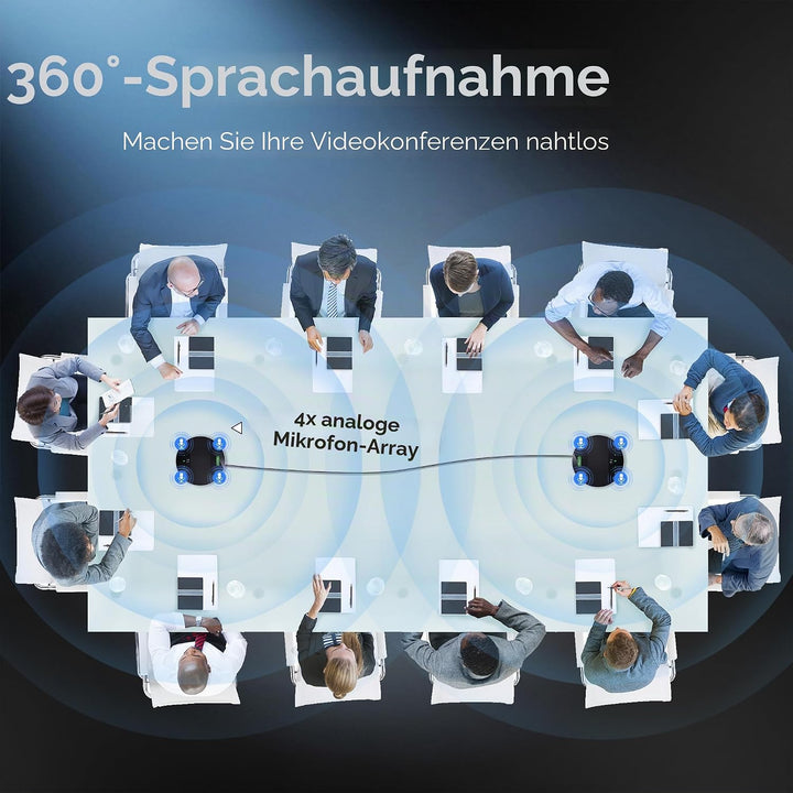 Tenveo M5B-EX Pro Drahtlose Konferenz-Freisprecheinrichtung | Daisy-Chain 2 Einheiten für 30 Teilneh