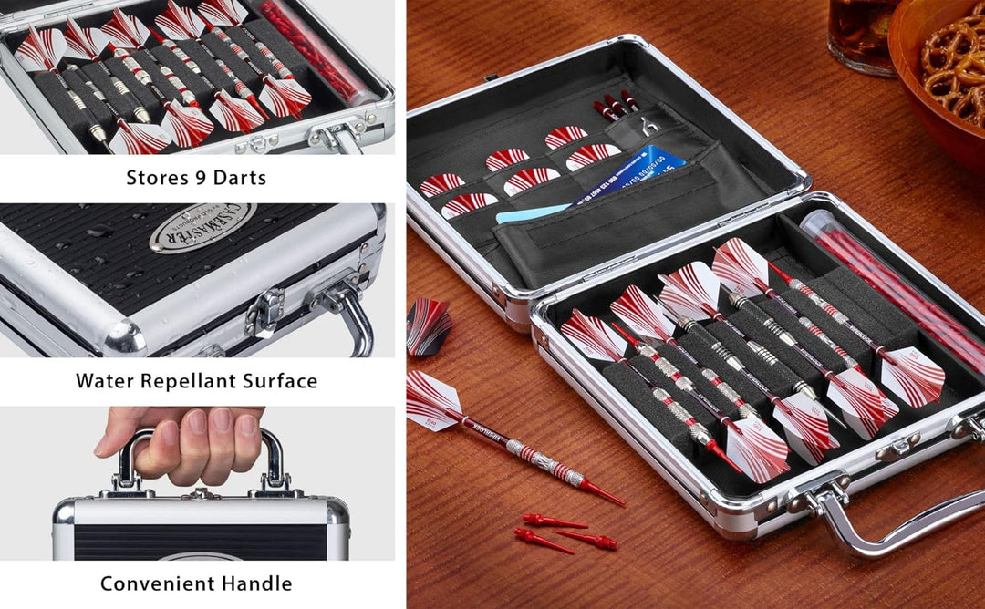 Casemaster Ternion 9 Dart Aluminium Storage/Travel Case Schwarz, Schwarz