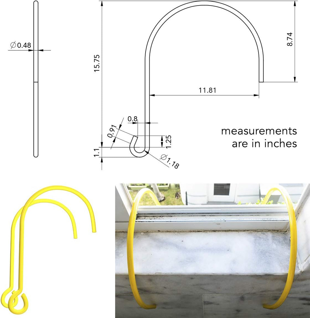 ISOP Fensterhaken für Notleitern, 2 Haken | Haken aus Eisen für Rettungsseilleiter, Set mit Haken fü