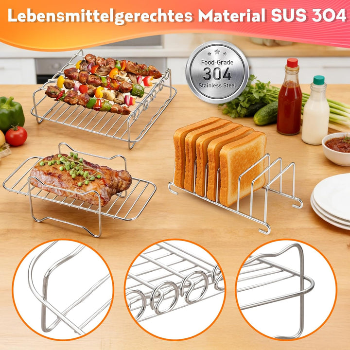 Heissluftfritteuse Zubehör für Tefal Ey9018 Dual Easy Fry 8,3L(5,2+3,1L), Airfryer Silikonform Zubeh