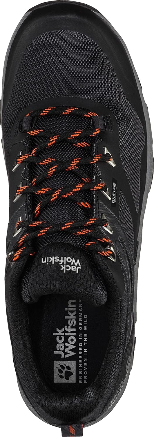 Jack Wolfskin Herren Rebellion Guide Texapore Low M Walking-Schuh 44 EU Black Orange, 44 EU Black Or