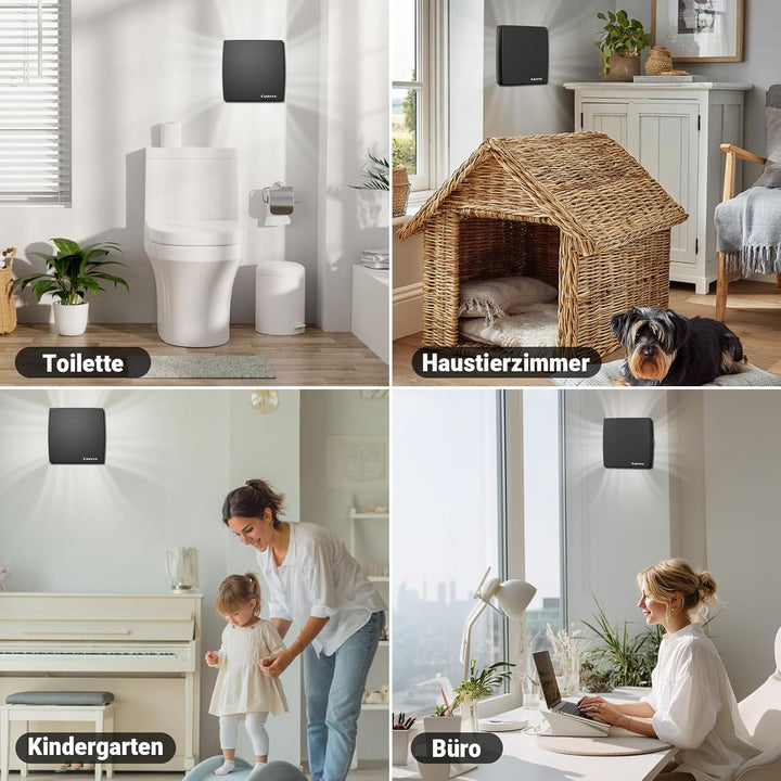 Badlüfter 100mm mit Nachlauf, leiser Abluftventilator für Badezimmer, 95m³/h, 34 dB, IPX4 wassergesc