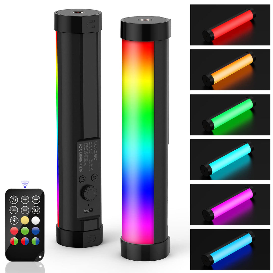 LUXCEO P100 Led Videoleuchte RGB,Mini LED Licht,Tragbares Lightbar für Fotografie, Tiktok YouTube Vi