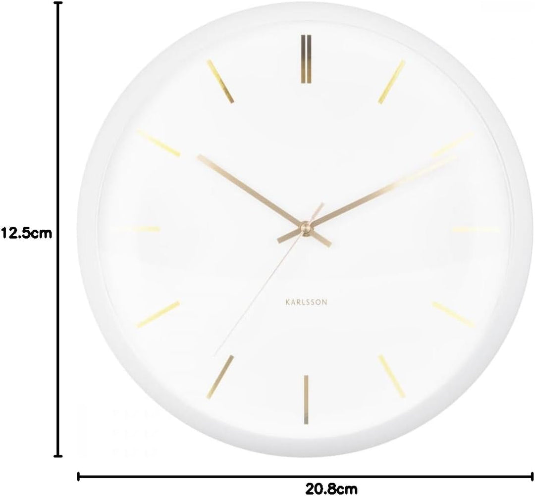 Wall Clock Globe White, Design Armando Breeveld D. 40cm, H. 12cm, Excl. AA Battery