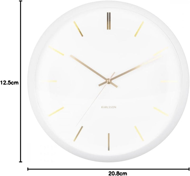 Wall Clock Globe White, Design Armando Breeveld D. 40cm, H. 12cm, Excl. AA Battery