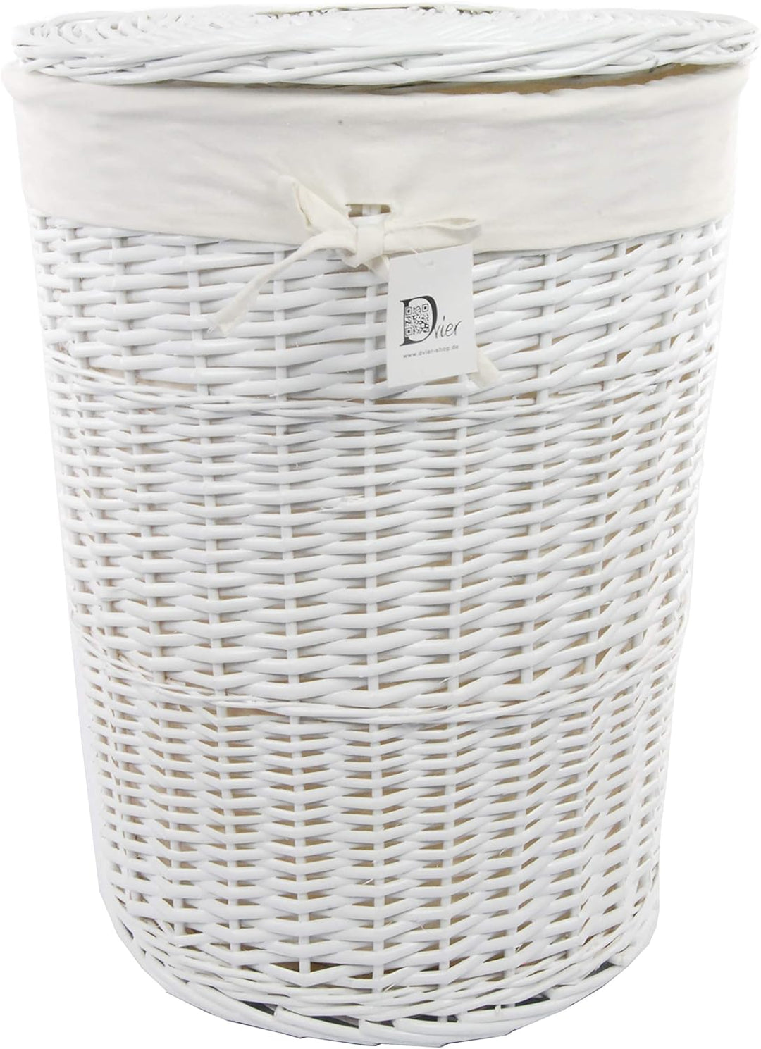 DVier Wäschekorb Weide weiss D.39 H.54cm 08WRd-b