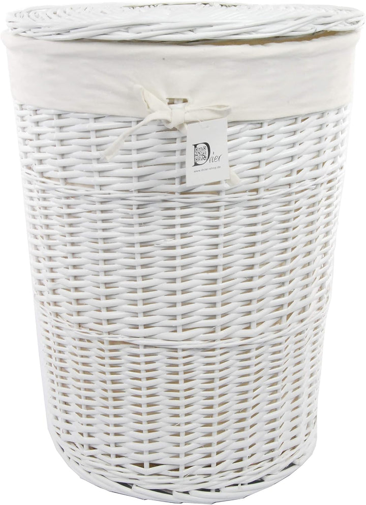 DVier Wäschekorb Weide weiss D.39 H.54cm 08WRd-b