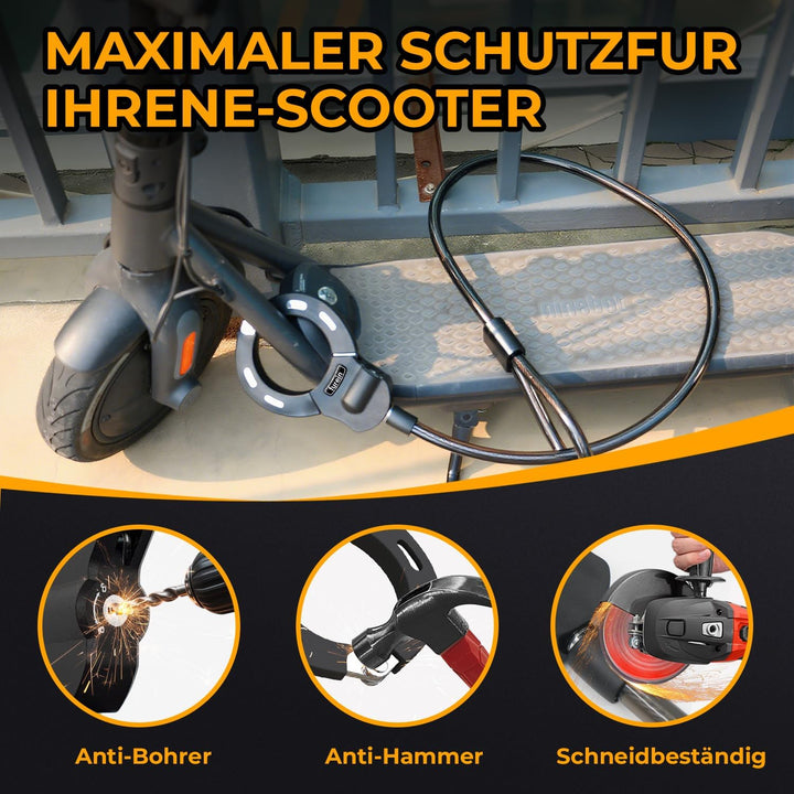 E Scooter Schloss Mit Tasche, 47.24in/14MM Dickes Kabelschloss für E-Scooter, Fahrradschloss,Handsch