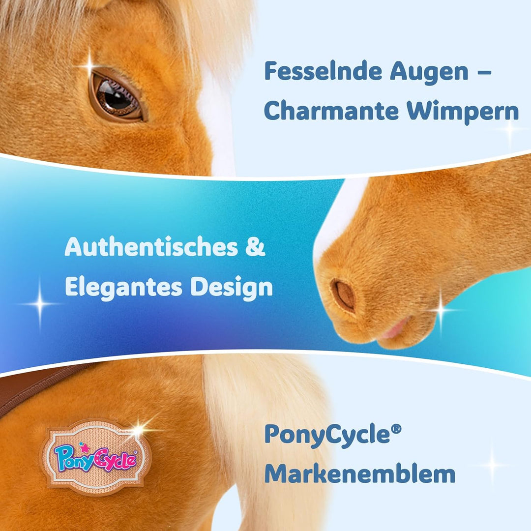 PonyCycle Modell Y Pferd zum Reiten für Kinder 3-4 Jahre, Mechanisches Reitpferd Spielzeug mit Brems