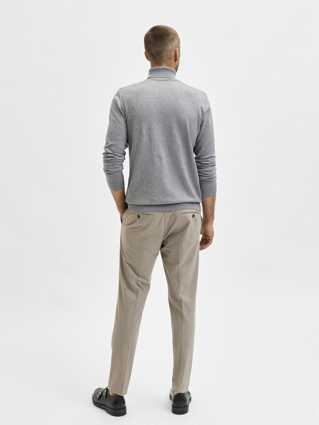 SELECTED HOMME Male Pullover Langarm Rollkragen S Grau (Medium Grey Melange), S Grau (Medium Grey Me