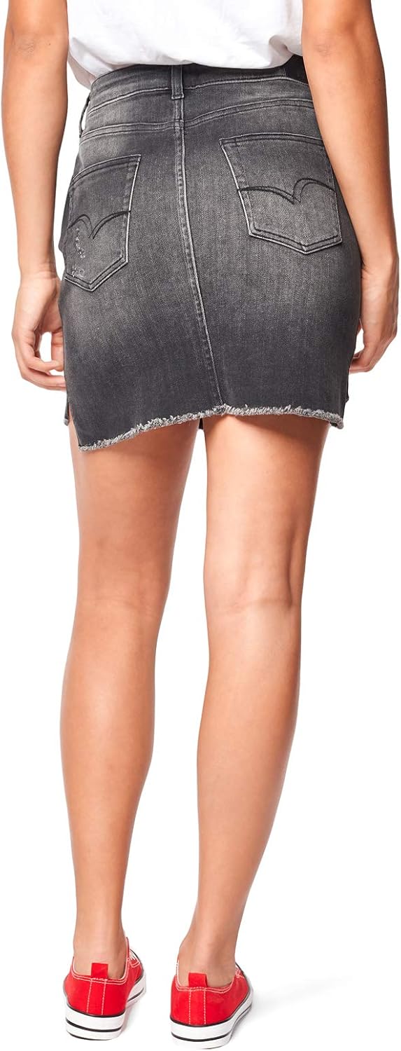 Lee Cooper Damen High Rise Jeans Skirt Rock 25 Dunkelgrau, 25 Dunkelgrau